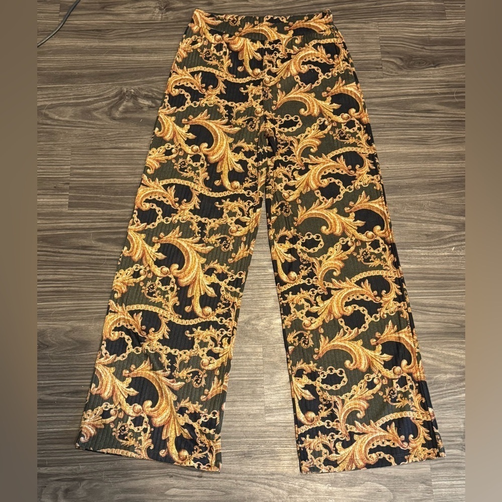 Zara Chain Filigree Lightweight Wide Leg Pants – Size Small